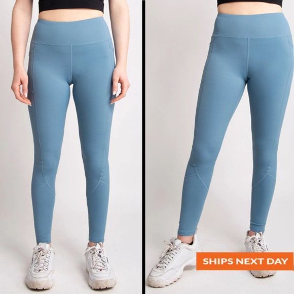 Side Pocket High-Rise Four-Way Stretch Legging - Pet Hair Resistant - Picture 1 of 2